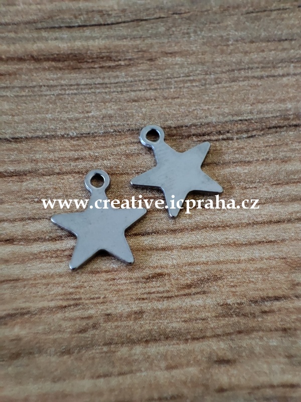 přívěšek Hvězdička 11,5x9,5x1mm - ocel
